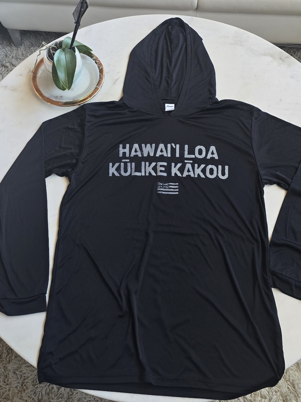 NWT Hae HAWAII Hawaii Stands Together Black Mens Dri-fit Hoodie Size Large